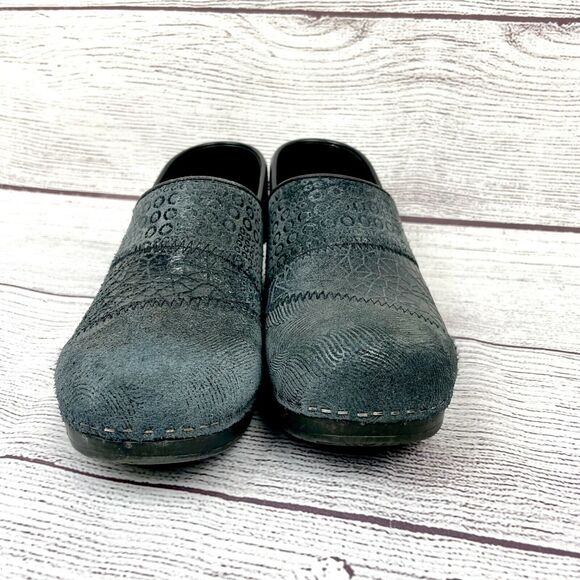 Sanita Clogs 0060240 Professional Comfort Navy Patchwork Embossed Textured Sz 39 - Picture 3 of 9